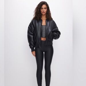 NEW $225 Good American Black Bomber Jacket Xs